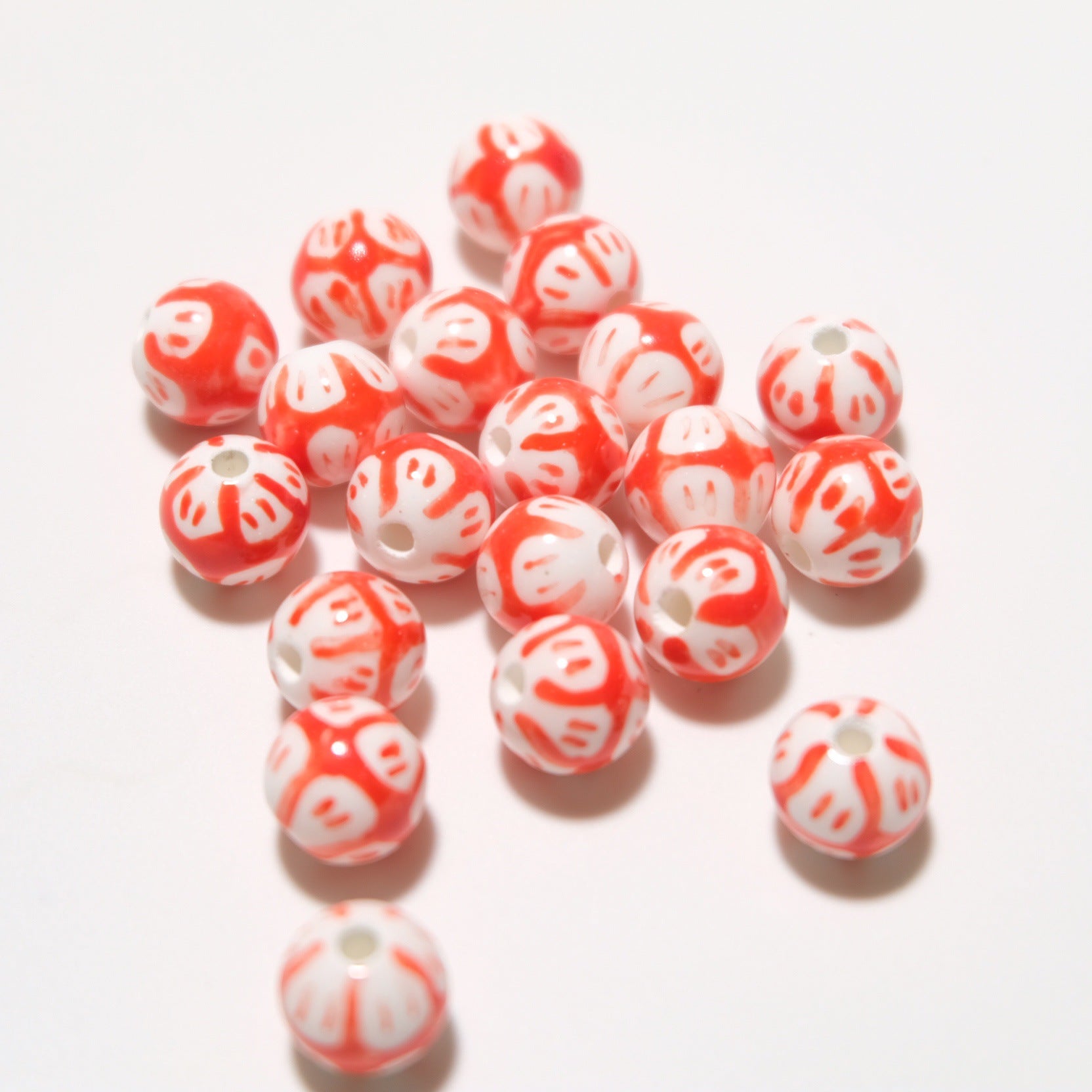 Venta al por mayor, pétalos pintados a mano de 12MM, adornos de bricolaje, cuentas de cerámica